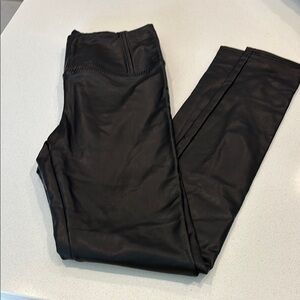 7 For All Mankind Black Leather Look Leggings Size XS